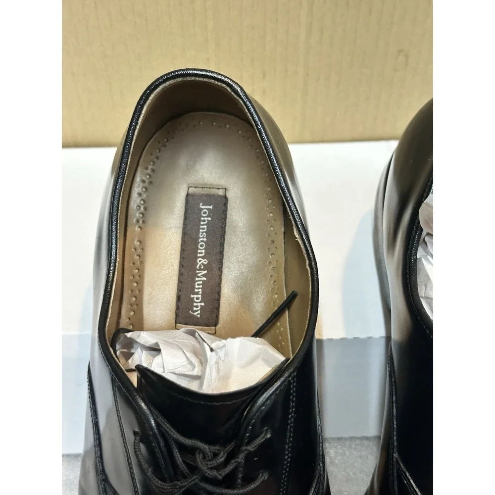 Johnson & Murphy Mens Melton Leather Dress Shoes Size 10 .5 D Made India Lace Up